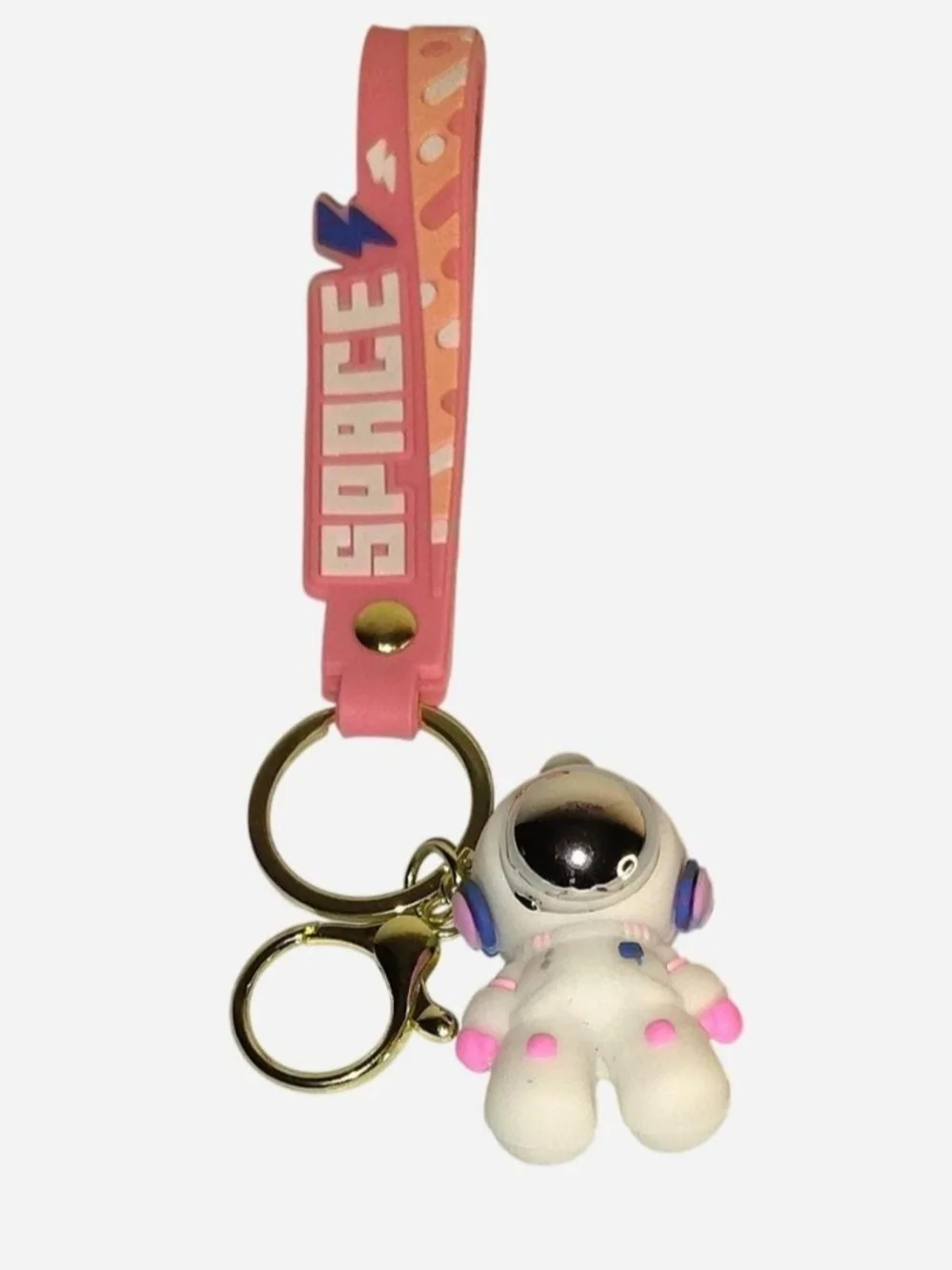 Blue, Gray, Pink & Black Space Astronaut Keychains